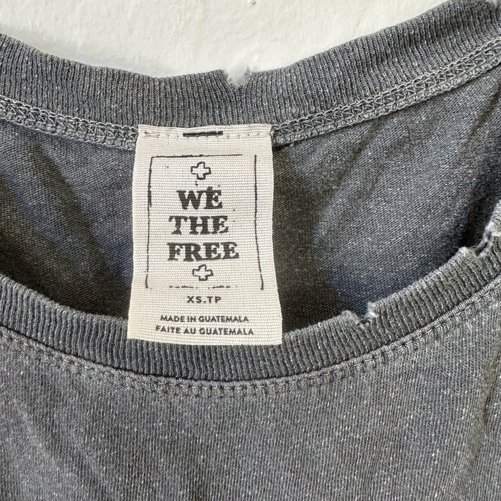 Free People distressed gray tank top